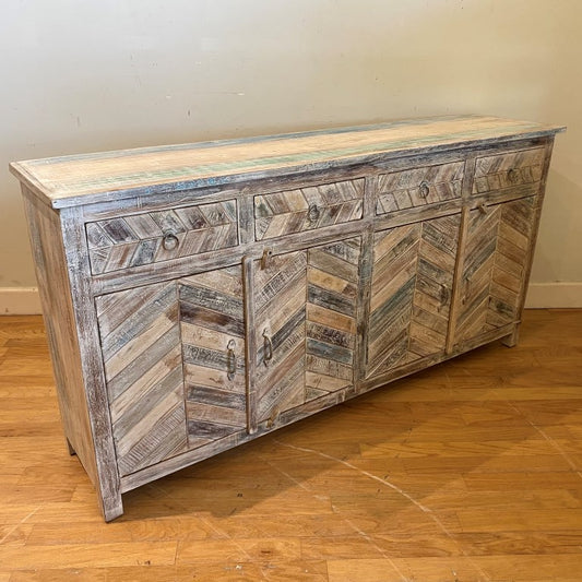 Mahavir Chevron Mango Wood Buffet