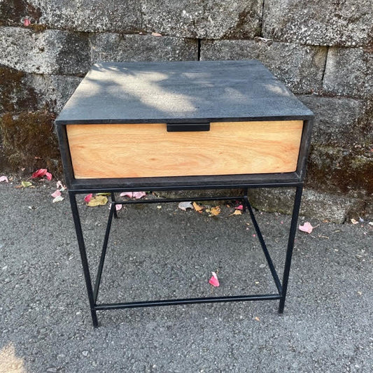Hazelwood Acacia Wood And Iron Side Table