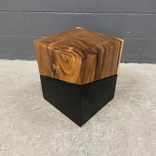 Anamudi Chamcha Wood Natural And Black Side Table