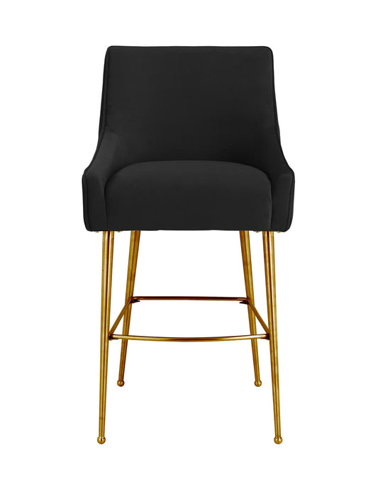 Taburete de bar Beatrix plisado negro
