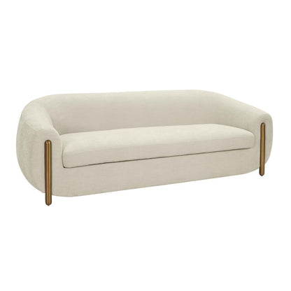 Cream Textured Linen Sofa