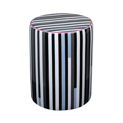 Modern Striped Ceramic Stool