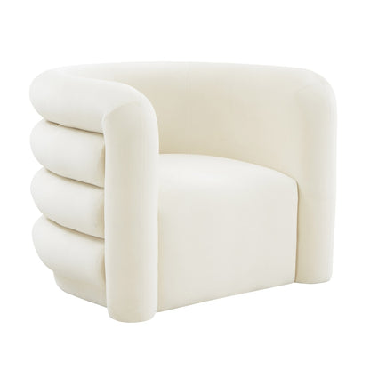 Cream Velvet Curves Lounge Chair