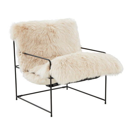 Elegant Natural Genuine Sheepskin Chair