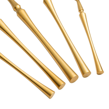 Brushed Gold Stainless Steel Flatware - Set of 5 Pieces