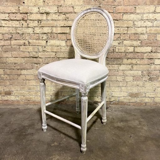 Pariaman Cane Back Mango Wood Counter Stool With Cushion