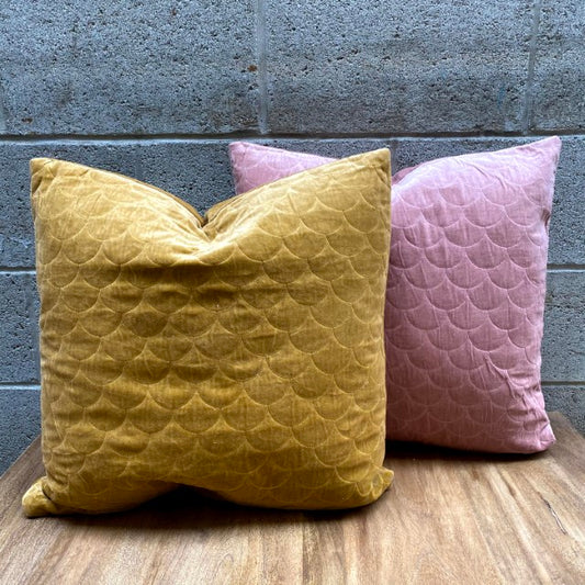 Esha Velvet Scalloped Pillow - 20" X 20"