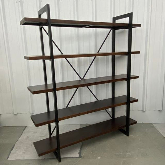 Pooja X Back Mango Wood And Iron Large Bookshelf