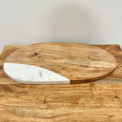 Luxurious Marble and Acacia Wood Cutting Board