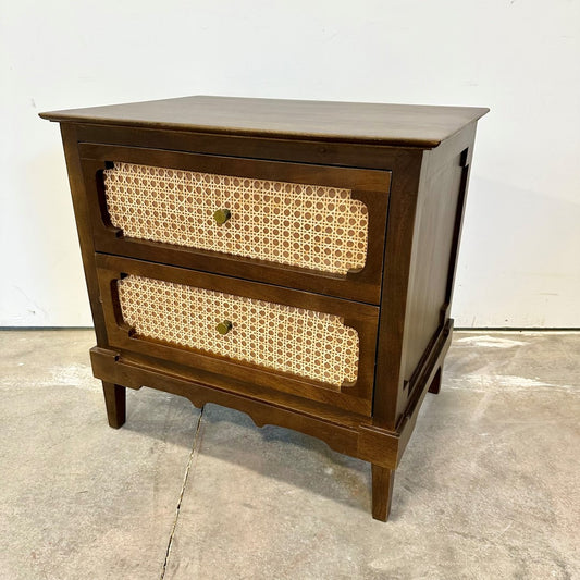 Marion Cane And Mango Wood Nightstand