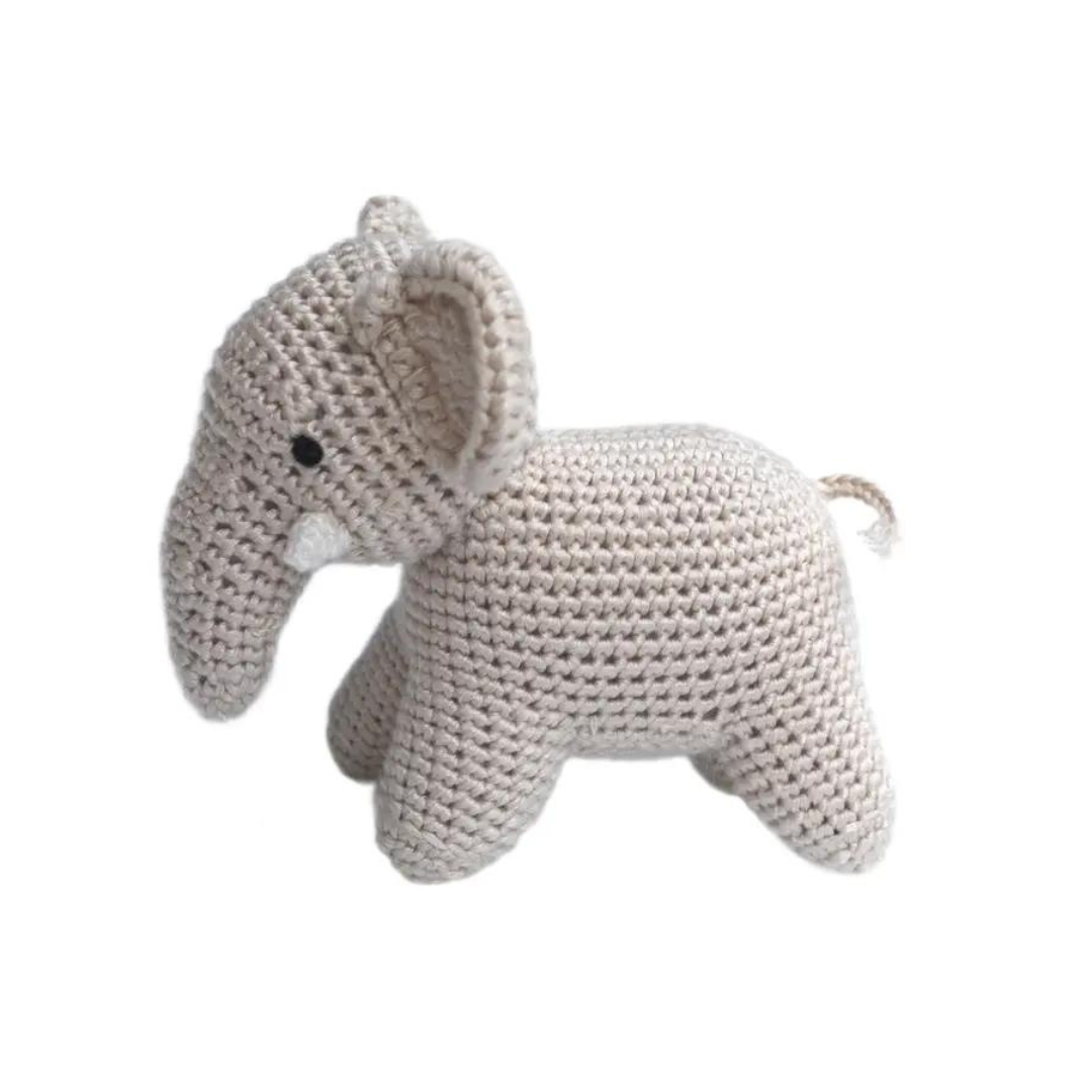 Elephant Hand Crocheted Rattle