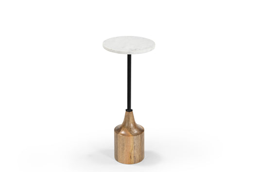 Tustin Acacia Wood And Marble Cocktail Table