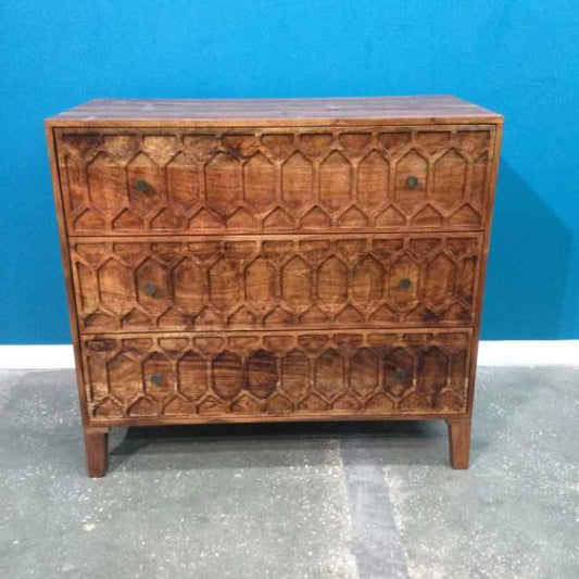 Hampton Acacia Wood Three-Drawer Dresser