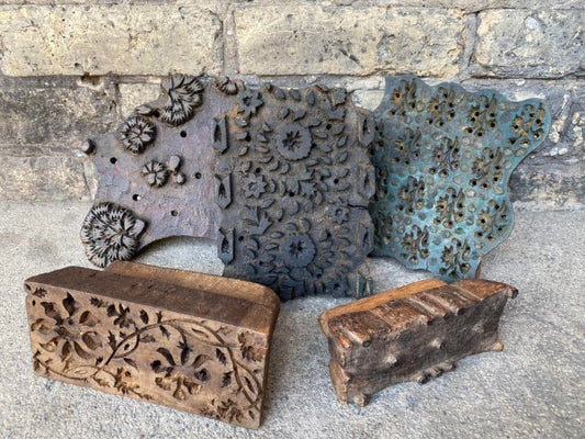Wooden Indian Fabric Stamps