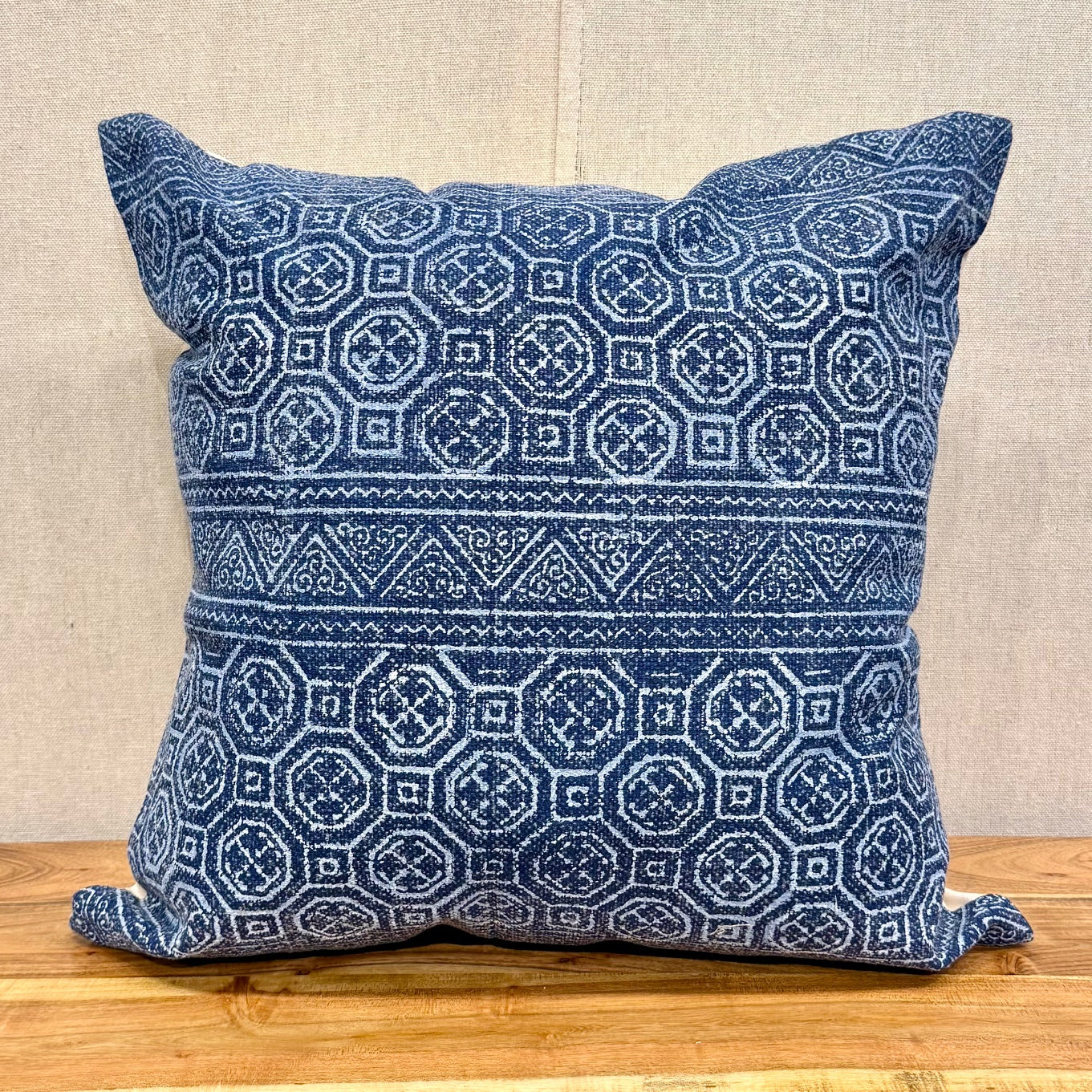 Kulraj Large Blue Cotton Pillow - 20" X 20"