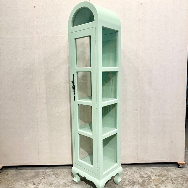 Queen Anne Single Door Mahogany WoodDisplay Cabinet