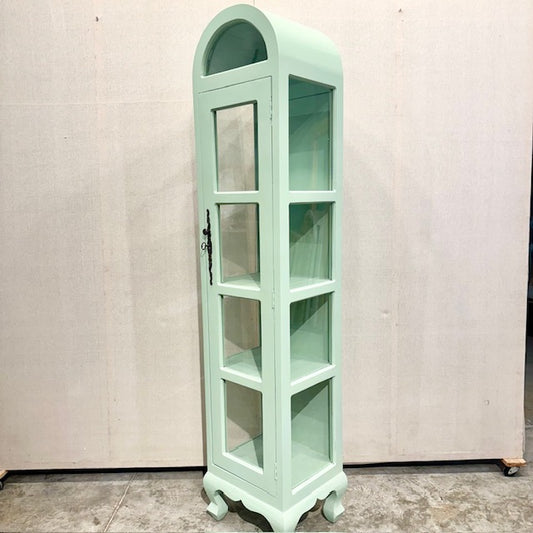 Queen Anne Single Door Mahogany WoodDisplay Cabinet